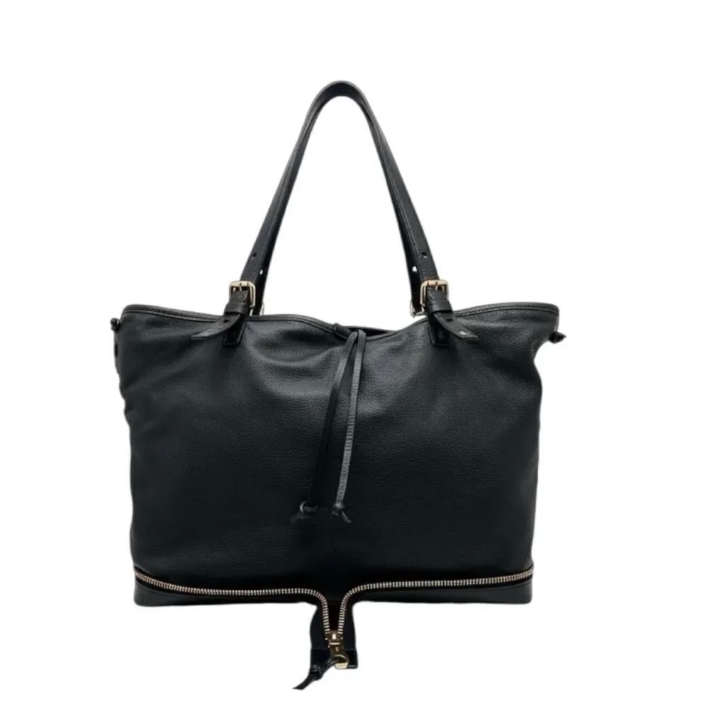 Chloe Black Leather Large Folding Ellen Moyer Tote Bag Auth